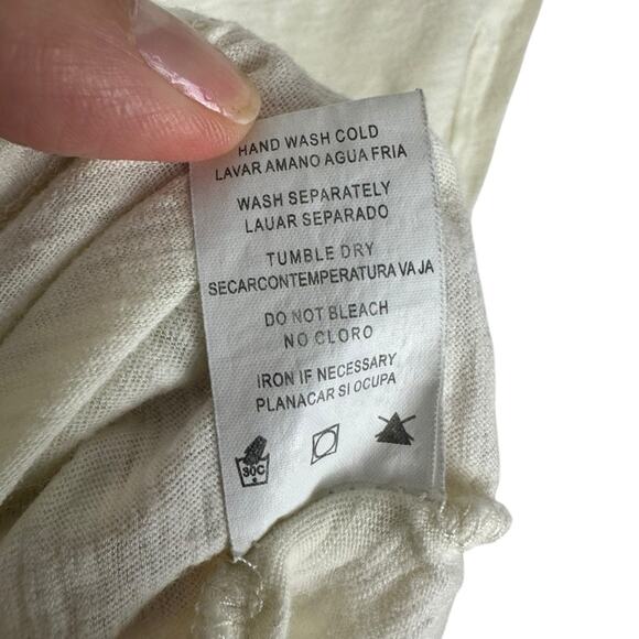 Y2K Miss Me Patch Embroidered Vintage Wash Distressed Cream Tank Top Size Small - Picture 9 of 9